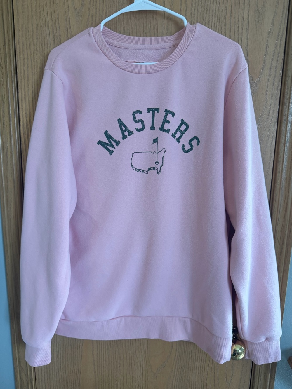 Masters Pink SOLD OUT Gold Sweatshirt with Green Logo Women’s Size L